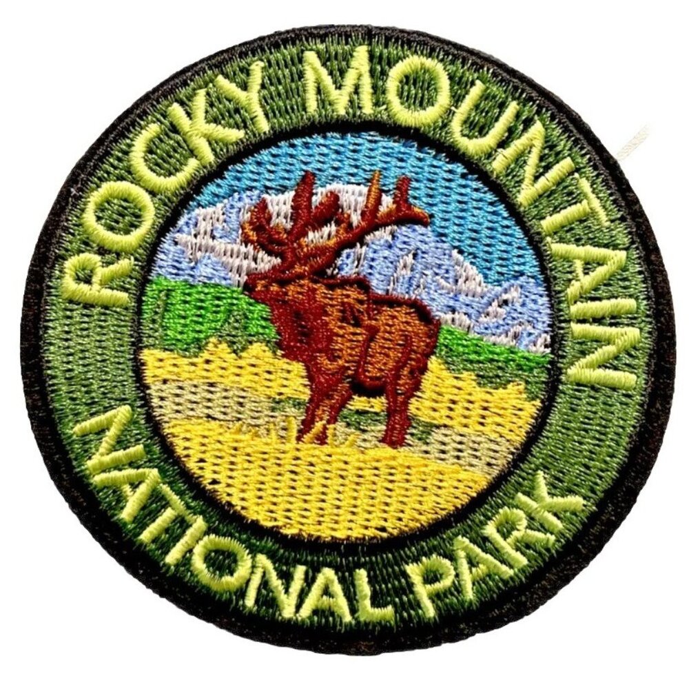 Rocky Mountains National Park Moose 3in Embroidered Iron-on Patch